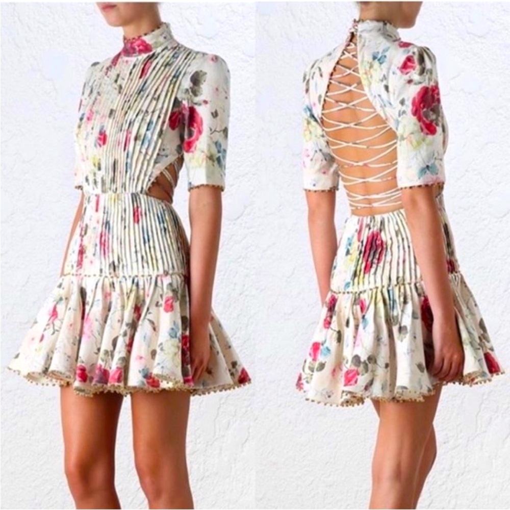 Stunning Zimmerman Mischief floral corset lace up dress size 0
